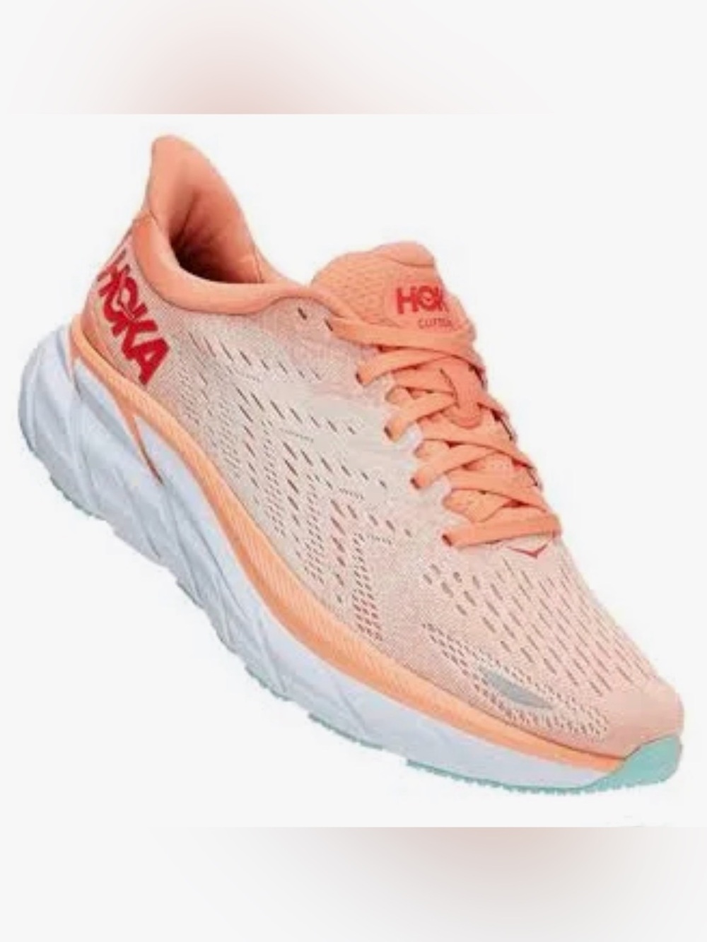 Hoka Clifton 8 Women's Cantaloupe/Silver Running Shoe